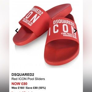 BNIB DSquared2 pool slide. Red size 36